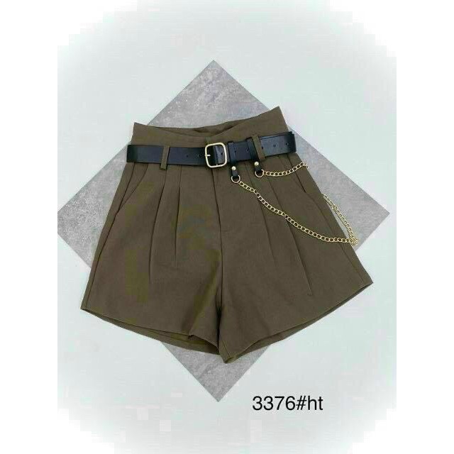 Quần Short Nữ Cạp Cao tôn dáng kèm đai