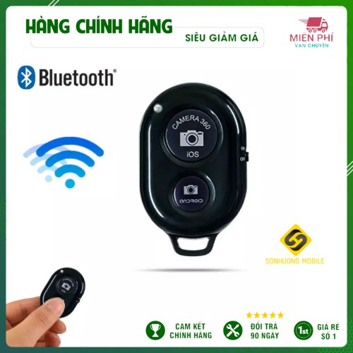 [Mã 2404EL10K giảm 10K đơn 20K] Remote chụp ảnh từ xa cho điện thoại Bluetooth Shutter (Màu Đen)