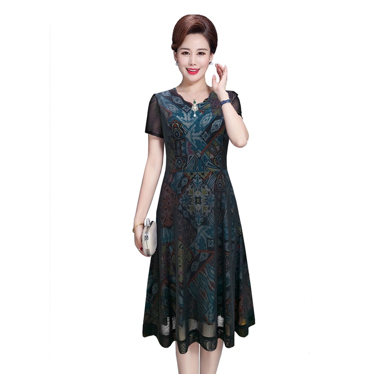 THỜI TRANG QUÝ BÀ - ĐẦM XÒE TẶNG MẸ TRUNG NIÊN PHỐI LƯỚI THUN KÈM PHỤ KIỆN ĐẸP THANH LỊCH 3332 3323 3351