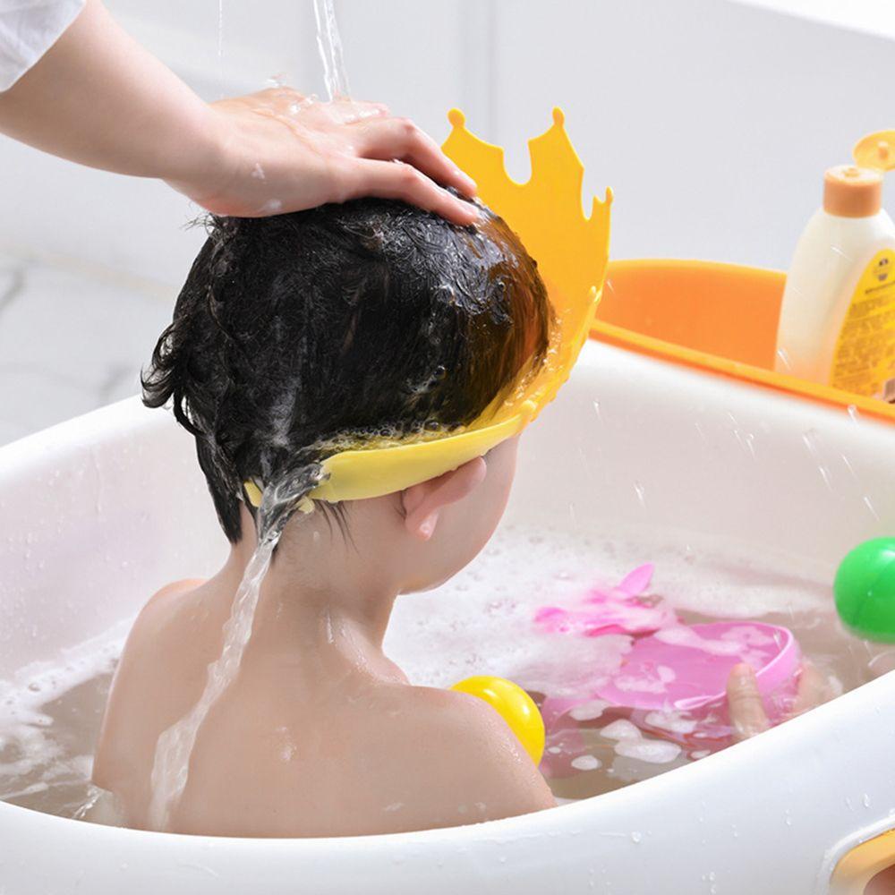Mũ Chắn Nước Gội Đầu Bảo Vệ Mắt Và Tai Bằng Nhựa Màu Trơn An Toàn Cho Bé