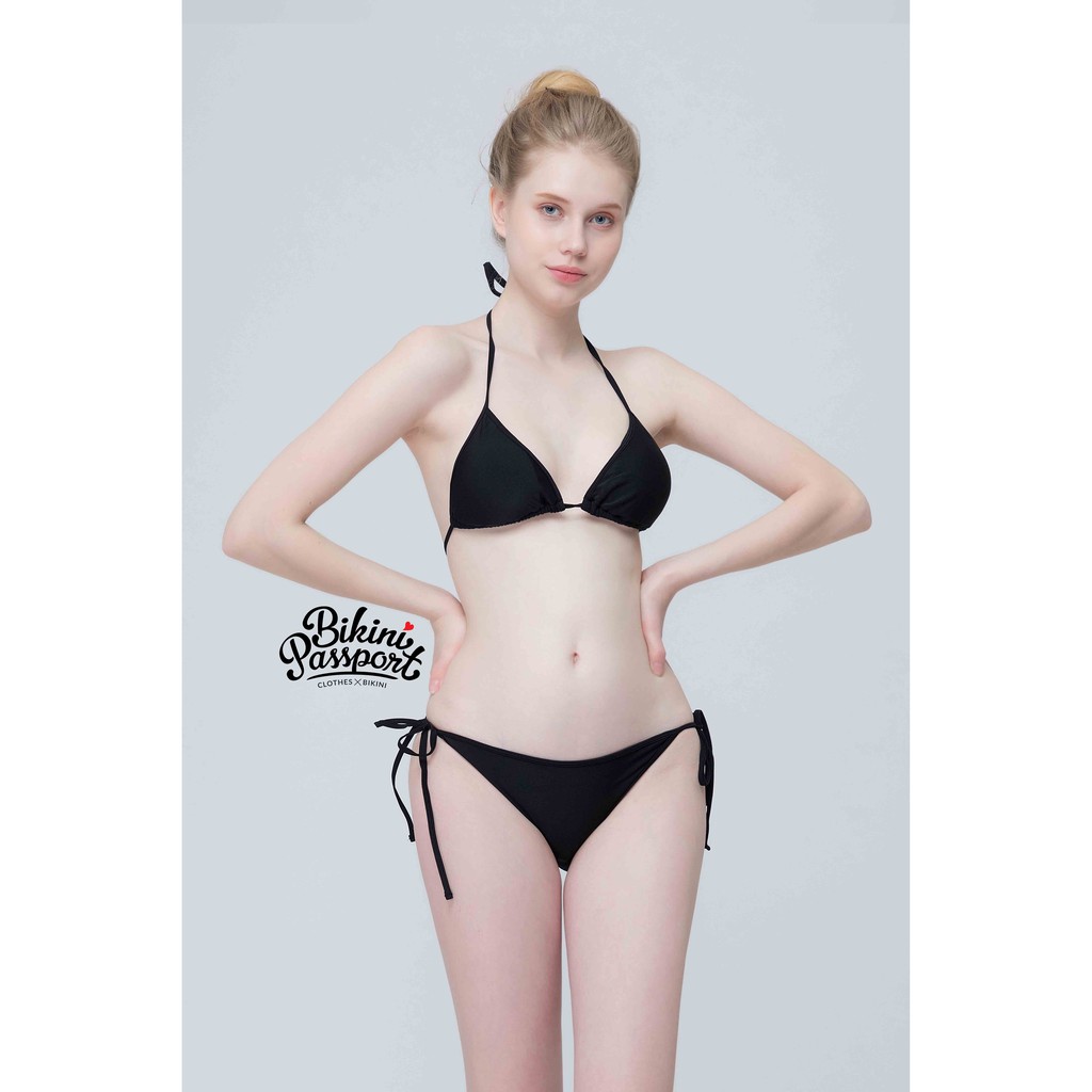 Đồ bơi Nữ BIKINI PASSPORT kiểu hai mảnh cơ bản tam giác- màu Đen - BS143_BL