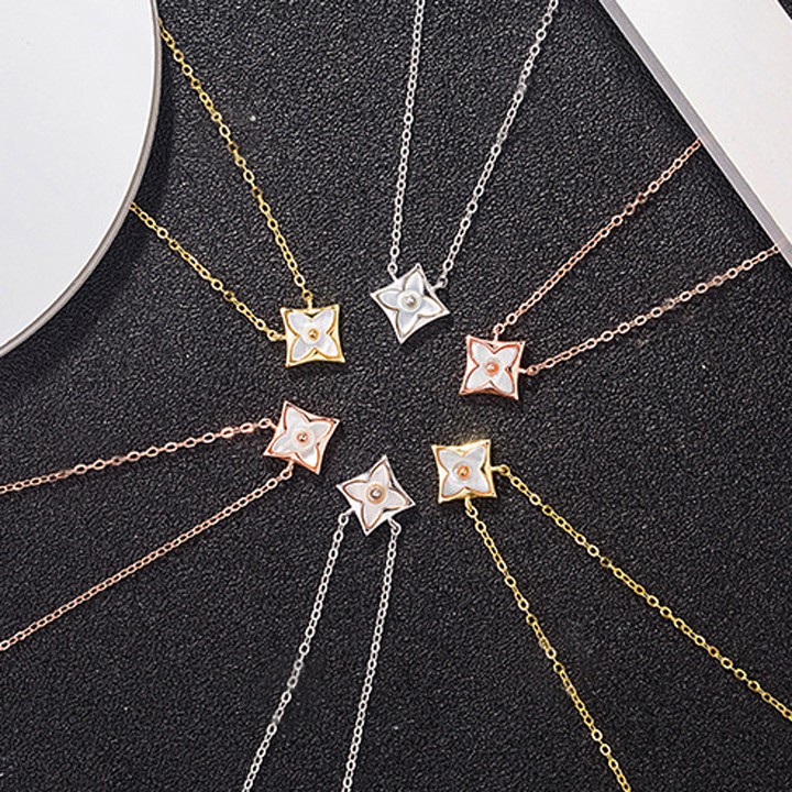 Dây chuyền nữ ttian bông hoa hình thoi siêu đẹp, bền màu, chuẩn thời trang