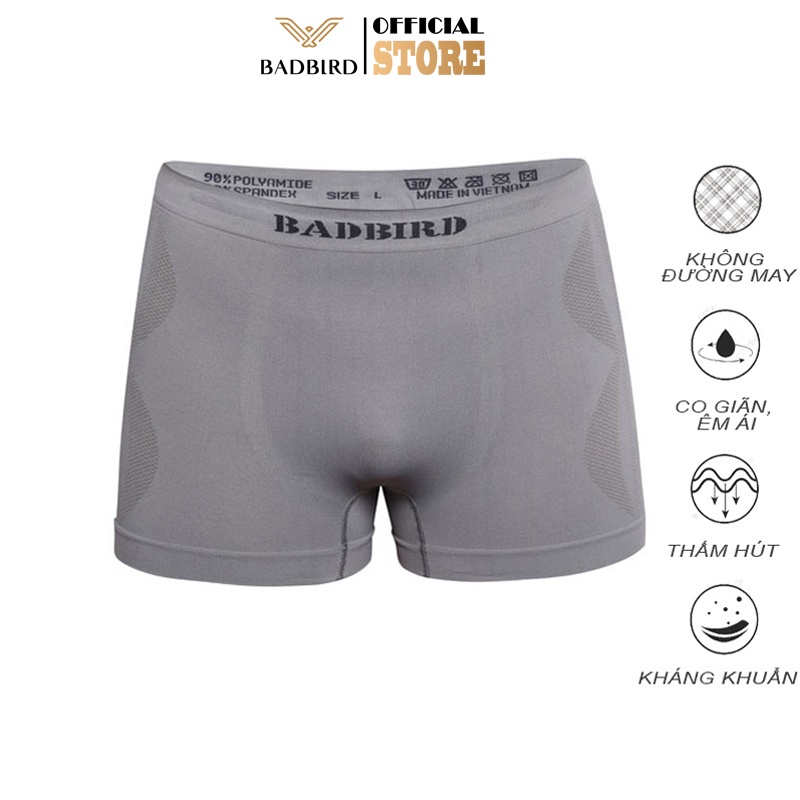 Quần lót nam cao cấp BADBIRD, dạng boxer, co giãn, kháng khuẩn, Thương hiệu Việt