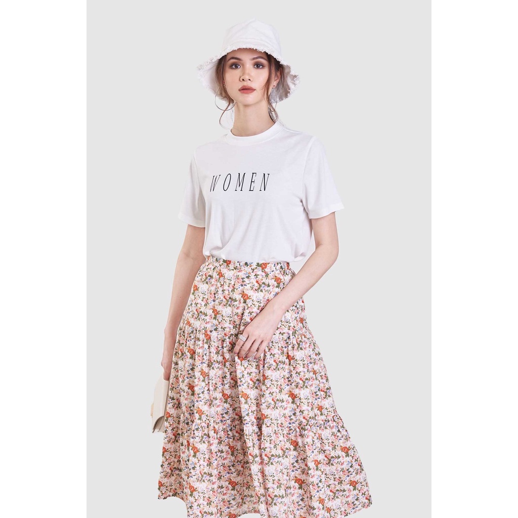 Váy midi 3 tầng họa tiết hoa_Size M