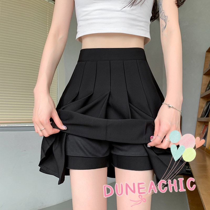 DUNEA Chân váy xếp li lưng thun thời trang dành cho nữ