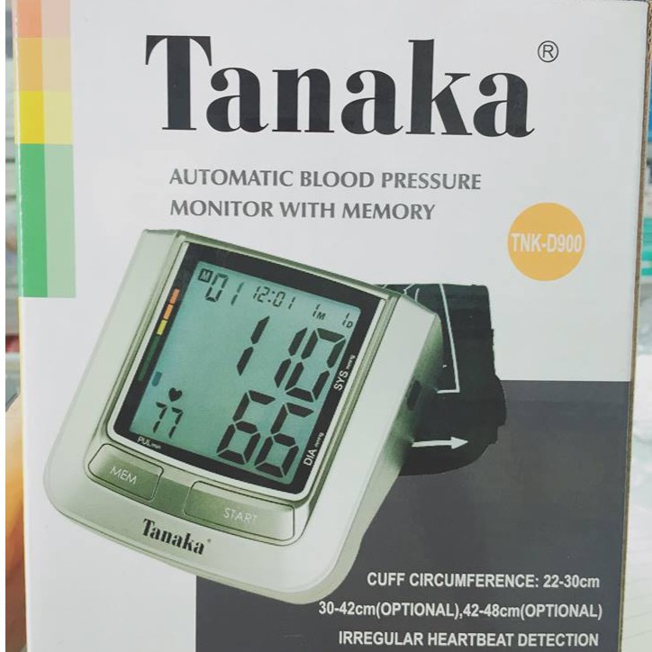 Máy đo huyết áp điện tử Bắp Tay TANAKA - Made in Japan ( Kèm pin và sạc)
