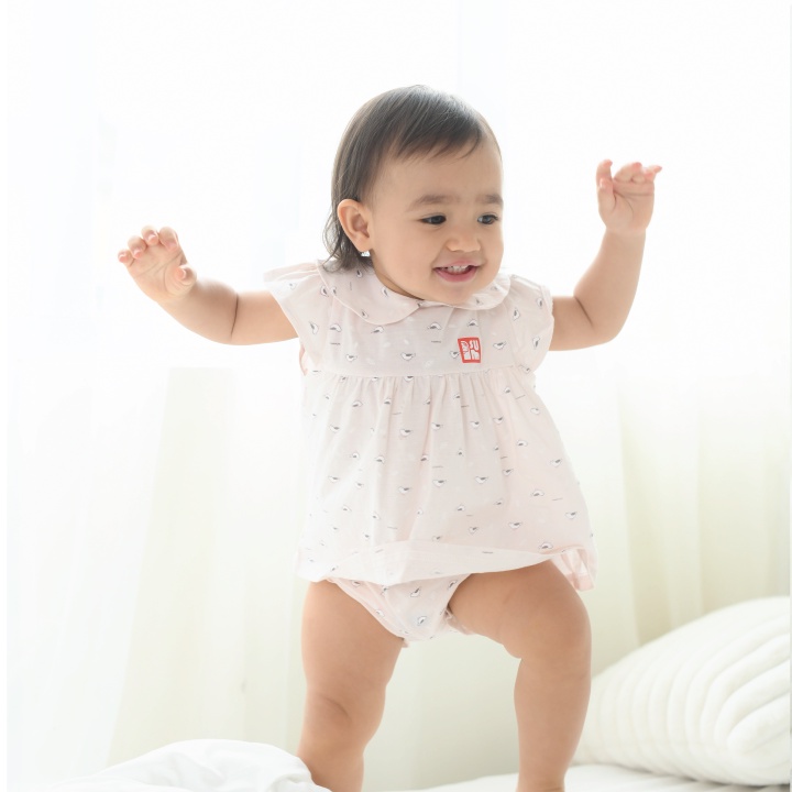 Bộ quần áo cho bé gái Iam Su vải organic cotton nhập Hàn