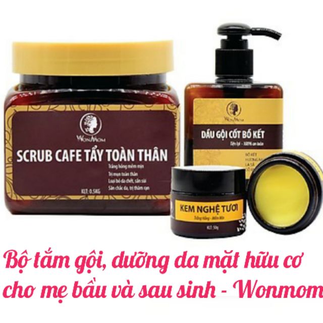 Combo Bộ tắm gội và dưỡng da mặt hữu cơ cho mẹ bầu và sau sinh Wonmom - Việt Nam CW