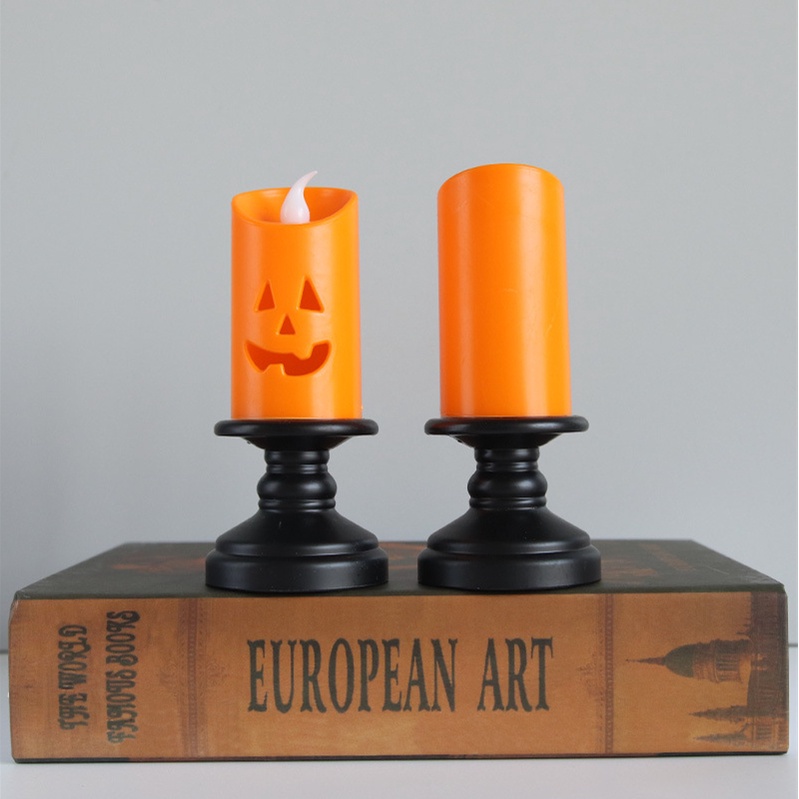 Đèn Nến Led Hình Quả Bí Ngô Trang Trí Halloween