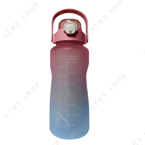 BÌNH NƯỚC 2000ML CÓ VẠCH CHIA THỜI GIAN UỐNG BẰNG NHỰA CAO CẤP plastic water bottle 2 liters lớn 2 lít