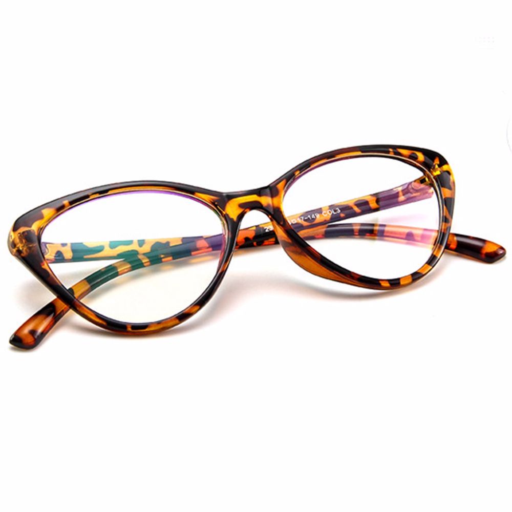 Kính Mát Gọng Tròng Tròn Chống Bức Xạ Họa Tiết Da Báo Màu Gradient Thời Trang Cho Nữ