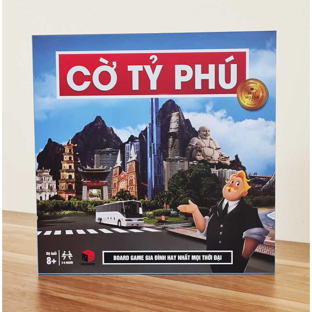 Cờ tỷ phú Monopoly Việt hoá tiếng Việt cỡ lớn giá rẻ, tiền Việt polime trò chơi gia đình học làm giàu