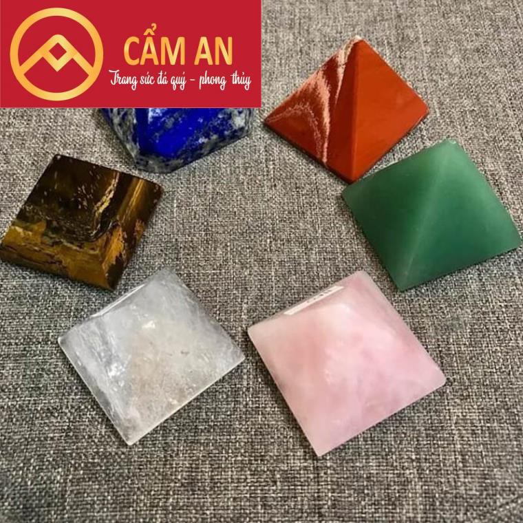 Khối Kim Tự Tháp Chất Liệu Đá Tự Nhiên Nhiều Màu Sắc - Vật Phẩm Phong Thủy Nhiều Năng Lượng