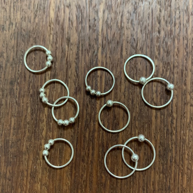 Khuyên vòng bạc ta (100% bạc)