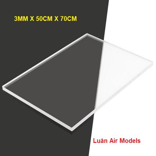 [3mm 50x70cm] Tấm nhựa mica cứng trong suốt làm hồ cá, hộp kính, đồ chơi, trang trí, cắt theo yêu cầu (VA150)- Luân Air