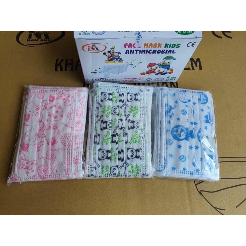 Khẩu trang cho bé lớn,  khẩu trang 50c/hộp, khẩu trang hello kitty