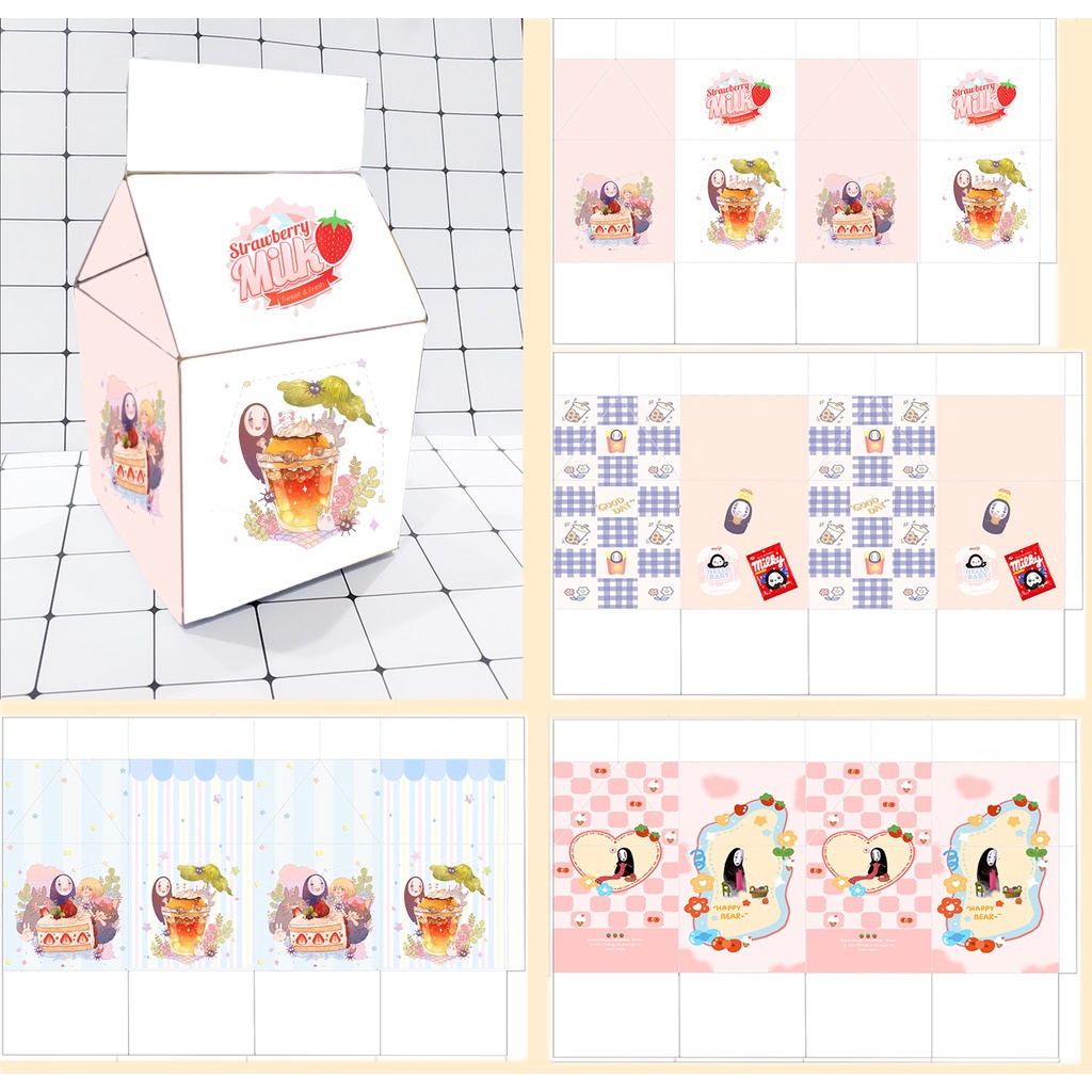 Hộp quà vô diện HQSI40 hộp quà hộp sữa cute hộp dễ thương hoạt hình 18*10*10cm