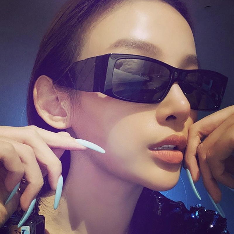 Kính mát Samjune gọng hình chữ nhật nhỏ chống tia UV400 thời trang retro cho nam nữ dùng khi cắm trại/đi bộ đường dài