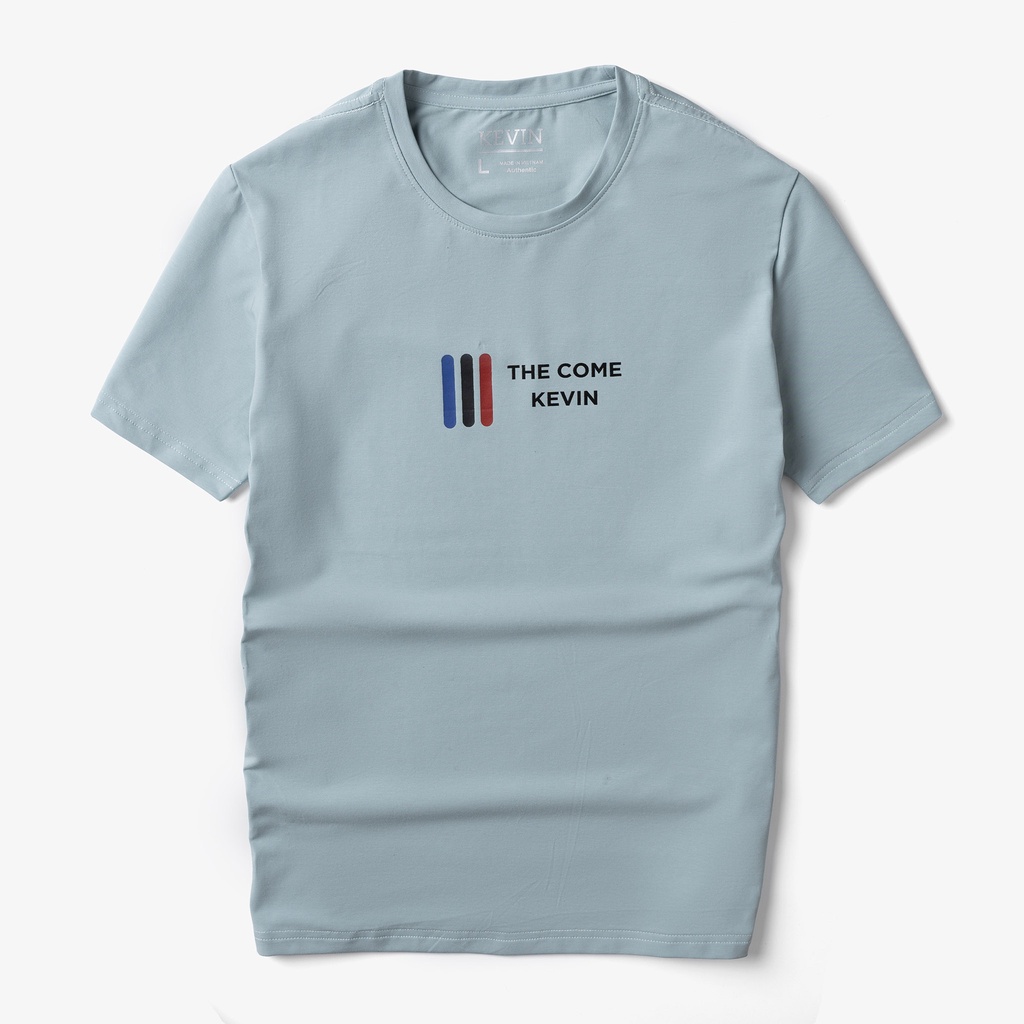 Áo thun nam cổ tròn Kevin vải cotton Compact co giãn 4 chiều in sọc