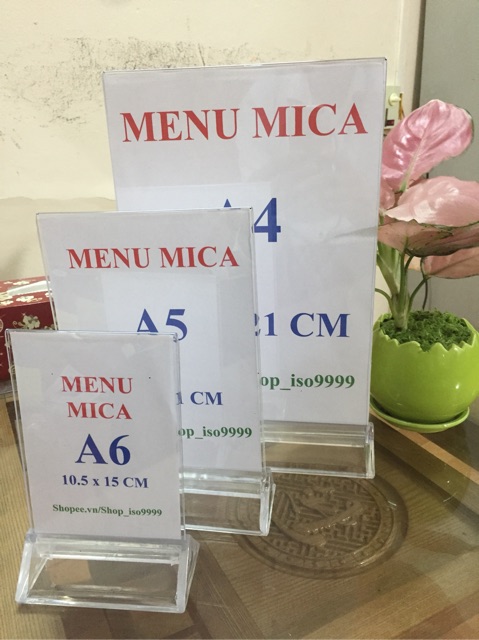 KỆ MICA ĐỨNG A4/A5,MENU MICA ĐỨNG