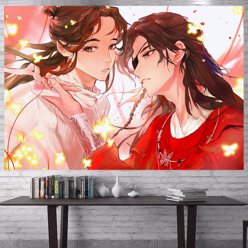 A Gift of Happiness Xie Lihua City Anime Background Fabric Second Dimension Hanging Cloth Room Bedroom Dorm Layout Wall Covering Tapestry