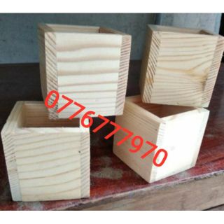 Combo 20 Hộp gỗ vuông trơn nhỏ 6*6 cm dùng làm hoa gỗ Handmade