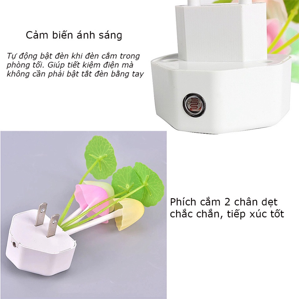 [Mã giảm 10% đơn 99K] Đèn Ngủ Led Hình Nấm MiKaKo - Cảm Ứng Ánh Sáng - Tự Động Tắt/Bật Theo Ánh Sáng -Tự Động Đổi Màu