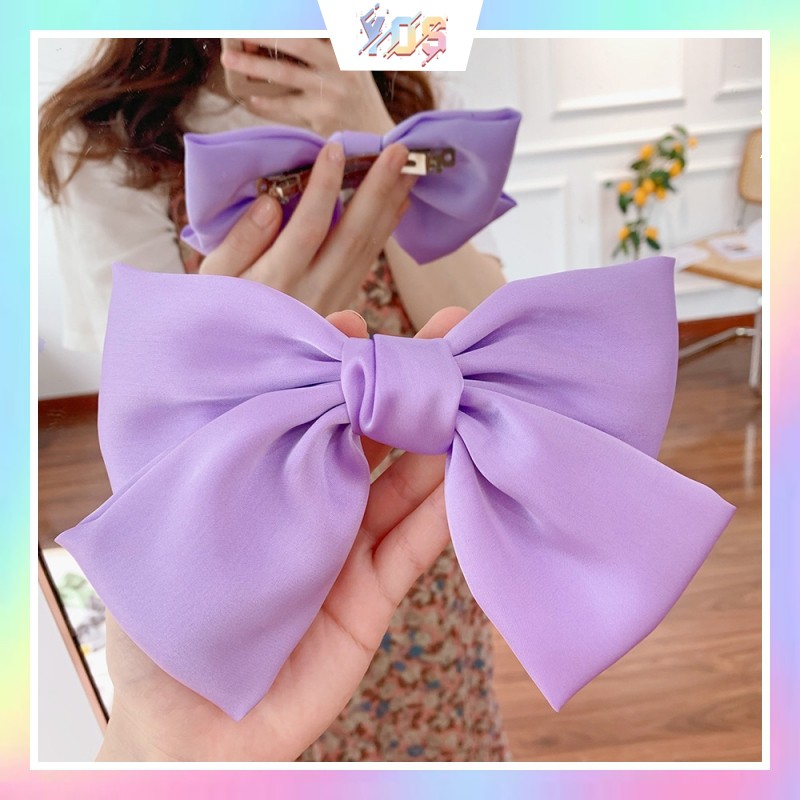 Kẹp tóc nơ ruy băng màu pastel HOT TREND