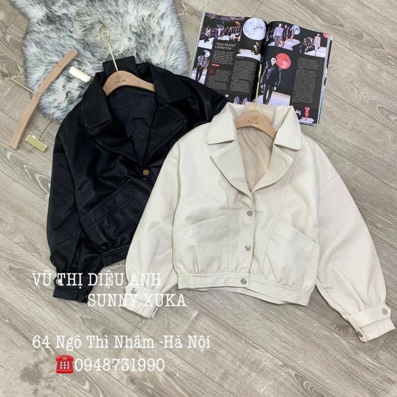 Áo da dáng rộng khuy tay siêu đẹp | BigBuy360 - bigbuy360.vn