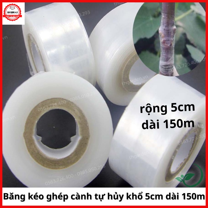 Băng keo ghép cành cây tự dính tự hủy - rộng 5cm dài 150m