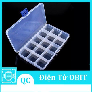 Hộp Nhựa Trong Suốt 15 Ngăn Đựng Linh Kiện Điện Tử