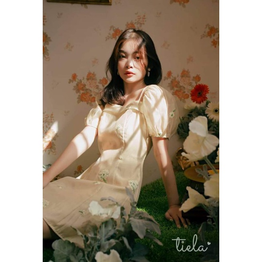 IRENE DRESS | Váy Tiela lụa thêu hoa [PASS]