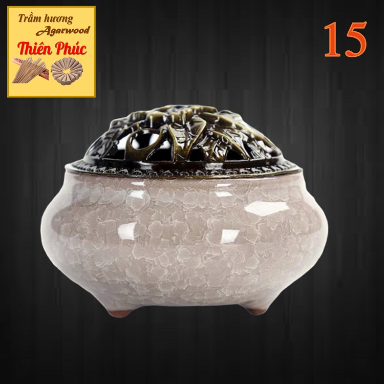 Lư xông trầm hương đỉnh đốt nhang gốm sứ shop Thiên Phúc Scent