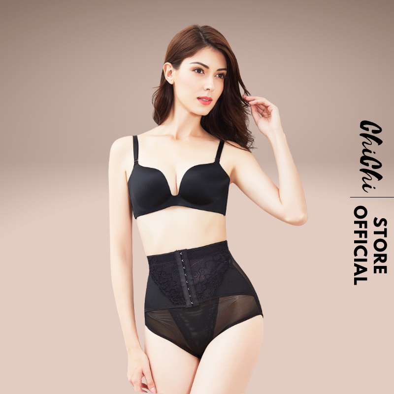 Quần Lót Nữ Thun Lạnh Gen Nịt Bụng Cạp Cao Có Móc Cài Thon Gọn Eo Định Hình Vòng 2 CHICHIBRA 668
