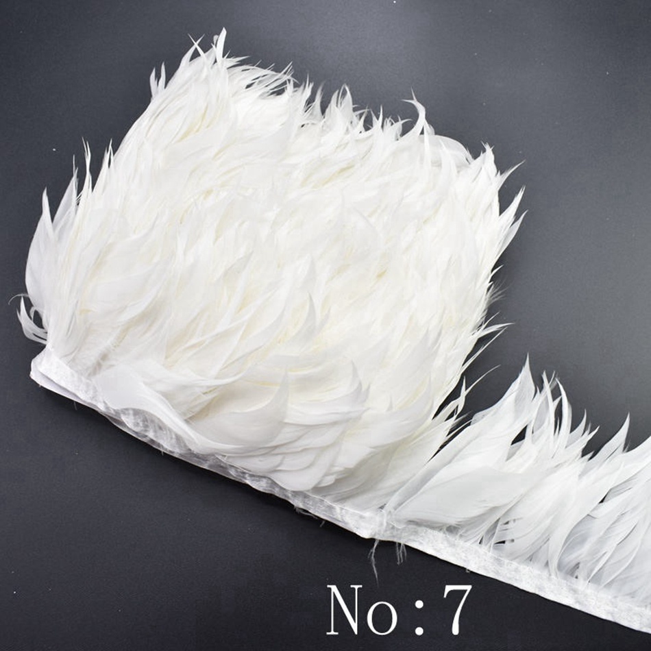 1yard Lông Đà Điểu Màu Trắng Tự Nhiên Dùng Trang Trí Đám Cưới