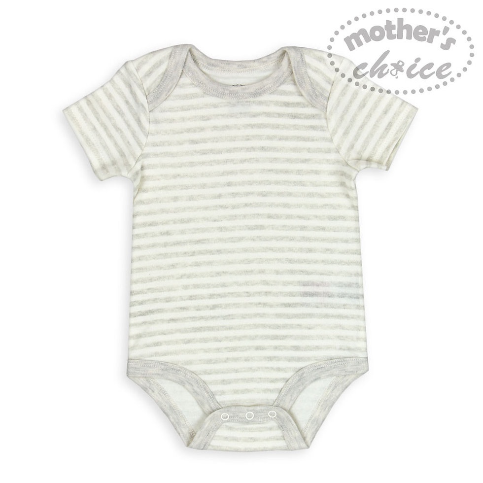 Bộ 3 Bodysuit cho bé trai bé gái màu ghi Mother's Choice - chất liệu 100% cotton mềm mại thoáng mát IT3513