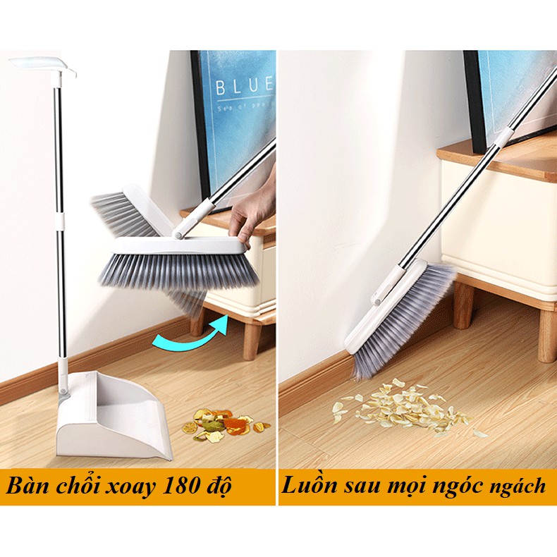 Bộ chổi quét nhà kèm hót rác gấp gọn siêu tiện dụng bảo hành 6 tháng