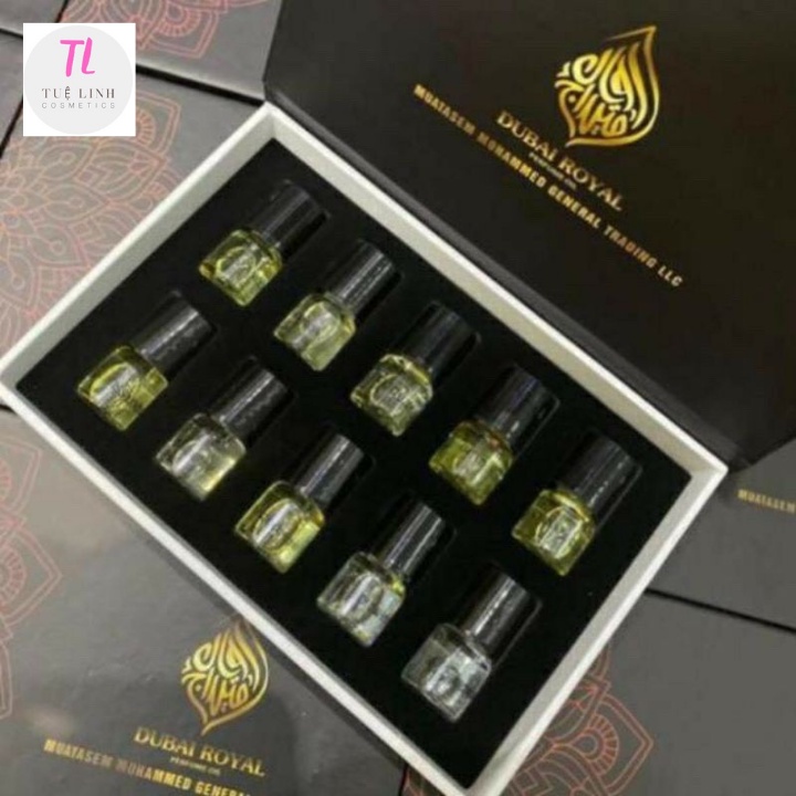 Tinh dầu nước hoa Dubai mùi hương cho nam và nữ set 10 chai 2ml TUỆ LINH COSMETICS