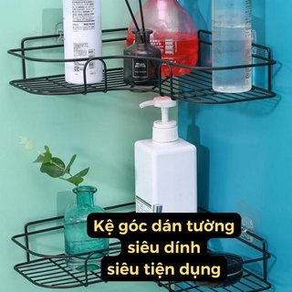 Kệ Góc Dán Tường, Kệ Vệ Sinh Nhà Tắm, Kệ Góc Để Vật Dụng Nhà Tắm Tam Giác Kèm Miếng Dán, Kệ sắt chữ L