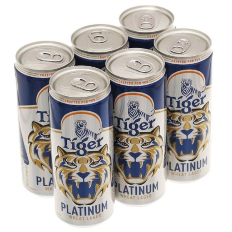 Lốc 6 lon bia lúa mì Tiger Platinum Wheat Lager