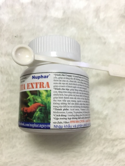 Vitamin cho cá tép đề kháng giúp sinh sản tăng màu Nuphar Vita Extra