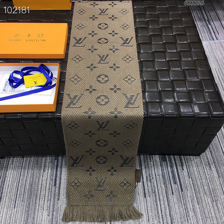 Khăn Choàng Len Lv Hai Màu Nâu