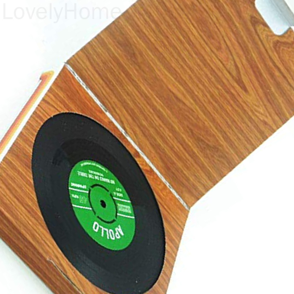 6 miếng lót ly phong cách đĩa than xinh xắn