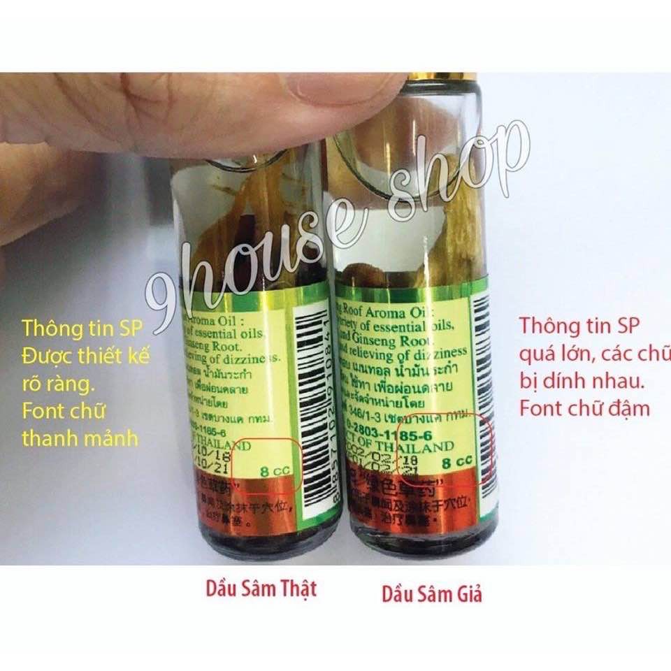 [Mã 229FMCGSALE giảm 8% đơn 500K] Dầu Nhân Sâm Thái Lan Ginseng Green Herb Oil 8ml