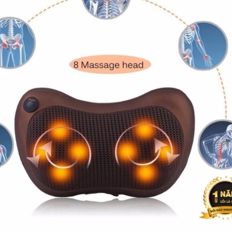 Gối Massage hồng ngoại 8 bi 2 chiều cao cấp, gối mát xa cổ vai gáy chính hãng công nghệ Nhật Bản, Bảo hành 5 năm G969834