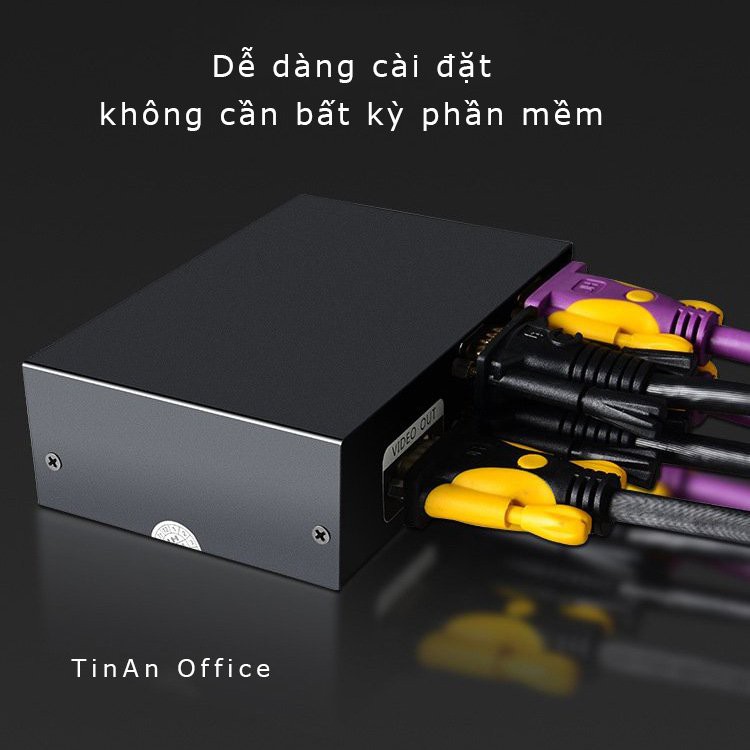 Bộ Chia VGA 4 Cổng, Lấy 4 VGA Của 4 Máy Tính, PC Video Và Hiển Thị Trên 1 Máy Chiếu, Màn Hình TV