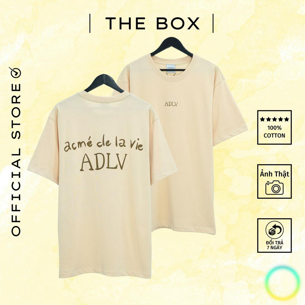 Áo thun ADLV Glossy unisex màu tan cotton cao cấp chống bông tróc, áo thun form rộng kiểu dáng oversized