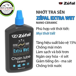 Dầu nhớt tra sên xích xe đạp Zefal Extra Wet Ceramic Lube 120ml - Hàng chính Hãng