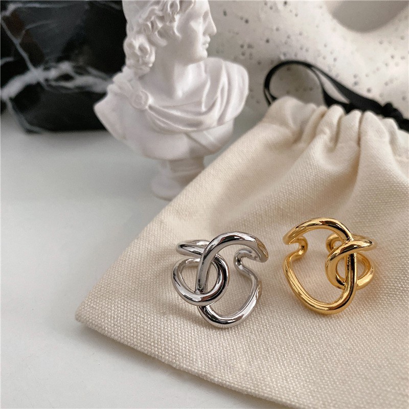 Nhẫn đeo tay kim loại đơn giản phong cách Hàn Quốc thời trang