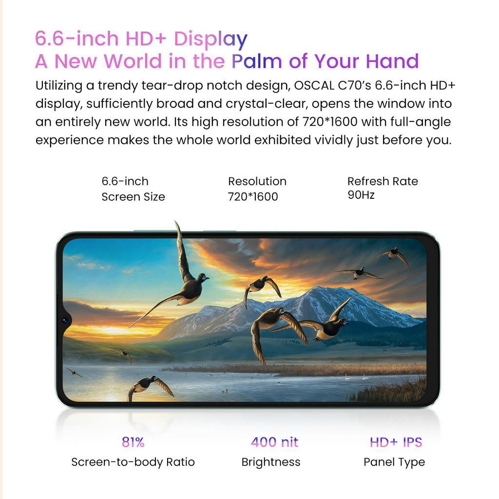 Điện thoại thông minh Blackview Oscal C70 màn hình 6.6 '' / 6GB RAM + 128GBROM